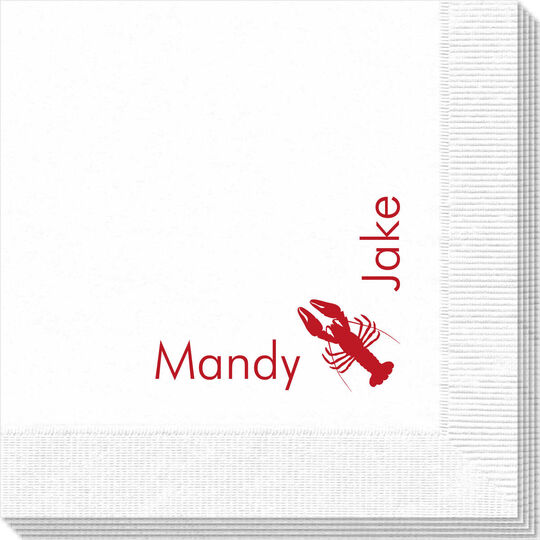 Corner Text with Maine Lobster Design Napkins